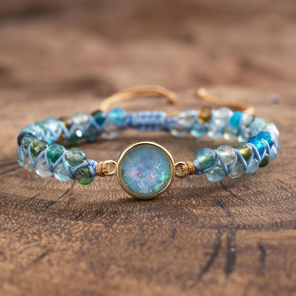 Bracelet D'Opale Bleu Hypnotisant