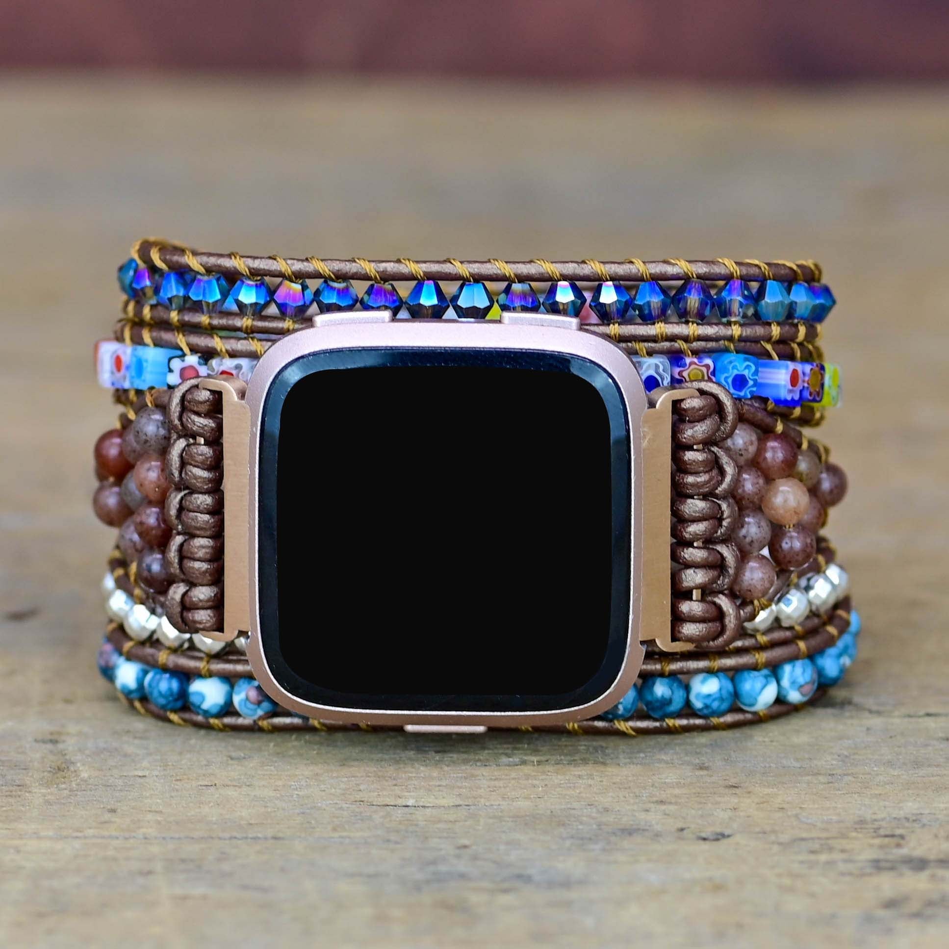 Bracelet Montre Fitbit Versa 2 En Agate Azure Energy – Âme et Esprit