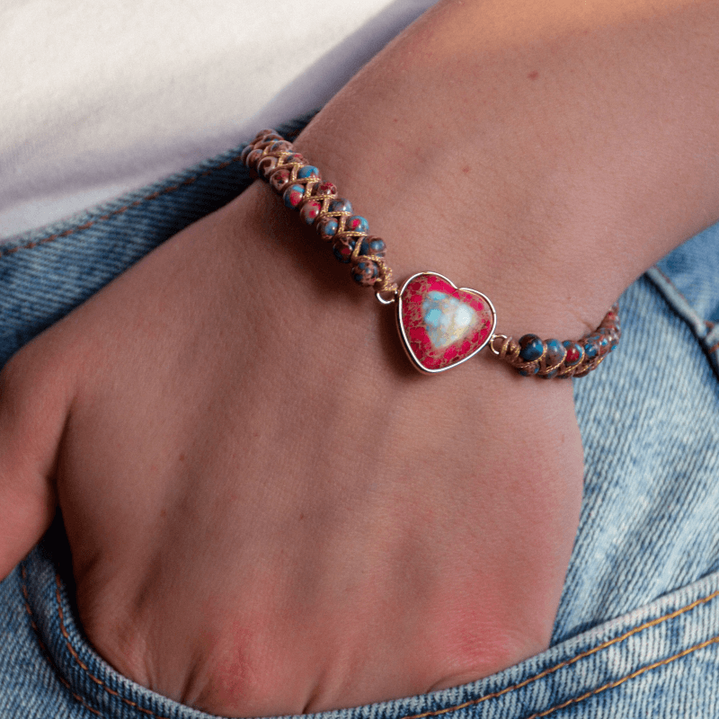 Cœur et Passion - Bracelet d'Amitié De Jaspe